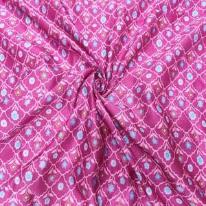 Tela Tejida de Seda Cruda de Alta Calidad SHIKHA FAB, Ligera, Transpirable, con Diseño Geométrico de Flores Abstractas, para Ropa y Textiles del Hogar - Product Image 1