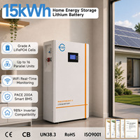 Batería de Litio LiFePO4 Compacta de 16 kWh para Montaje en Pared, 5 kWh, 10 kWh, 51.2 V, 300 Ah, Almacenamiento de Energía Doméstica, Stock en la UE