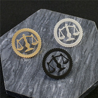 Broche personnalisée pour femme, style rétro vintage, plaquée argent, avec logo de veste, pour avocat, haute qualité, vente en gros, usine OEM
