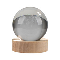 Honneur de cristal LED support de base rond en bois présentoir bricolage veilleuse résine Art artisanat