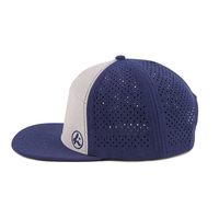 Casquette OEM de haute qualité personnalisée à 7 panneaux en caoutchouc avec logo Casquette résistante à l'eau découpée au laser avec trou perforé