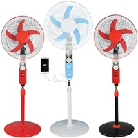 Vente en gros Ventilateur de sol solaire de 16 pouces avec lumières LED USB 12V DC à 5 feuilles Contrôle mécanique Matière plastique pour hôtels Ménages