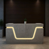 Comptoir de caisse moderne en marbre LED pour salon de manucure, petit bureau de réception en pierre pour spa et salon de beauté - Prix