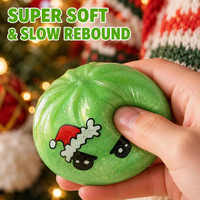 Jouet sensoriel anti-stress en caoutchouc souple à rebond lent, motif Père Noël et bonhomme de neige Kawaii, pour soulager l'anxiété