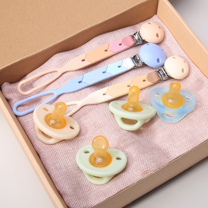 Silicone Pacifier Clip Chain Baby Teether Anti Drop Chain 0-12 Months Bpa Free Food Grade <b>Material</b> White Straight Body - Product Image 4