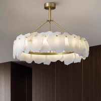 Lustre en marbre de style moderne et luxueux, luminaire créatif, suspensions uniques en albâtre, LED à intensité variable et orientables