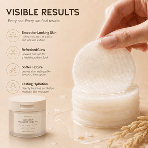Pads Toniques à l'Eau de Riz Marque Blanche, Nettoyants Visage au Rétinol et Céramide, Hydratants Lissants Effet Peau de Verre, Soin de la Peau OEM ODM, 70 Tampons - Product Image 2