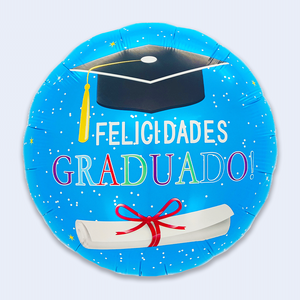 Globo de Graduación Party Love, Decoración Redonda de Papel de Aluminio de 45X53Cm para Fiesta de Graduación - Product Image 1