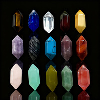 Pendentifs en cristal de quartz naturel à double terminaison, produits de guérison, pierres précieuses et cristaux pour la fabrication de bijoux