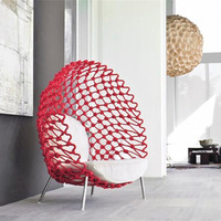 Ensemble de table en rotin en plastique imperméable pour restaurant de jardin extérieur avec chaises Egg Chair pour balcon