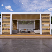 Système de pergola en aluminium de luxe pour l'extérieur, motorisé, télécommande, imperméable, résistant au vent, pavillon de jardin, patio