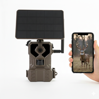 Nouvelle caméra de chasse sans fil 4MP CMOS pour l'extérieur avec vision en direct, panneau solaire, batterie Li 10400mAh, carte SD et écran 2.0 pouces