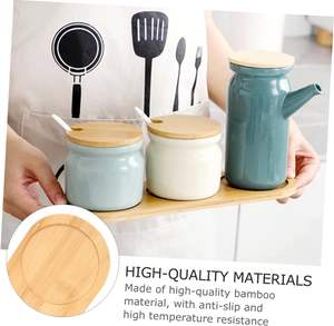 2 uds. Soporte para tarros de condimentos posavasos de bambú alfombrilla para tazas bandejas de madera práctica única herramienta de posavasos delicados - Product Image 5