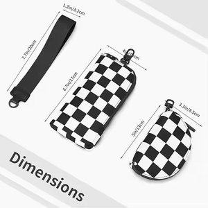Bolsa de Pulso Xadrez 2026 com Dois Bolsos, Porta-Moedas Grande Portátil e Carteira para Cartões - Product Image 5