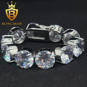 20mm Hip Hop Schmuck 18 Karat vergoldet Iced Out 316L Edelstahl Tennis Kette CZ Diamond Herren Tennis Armband Halskette - Product Image 5