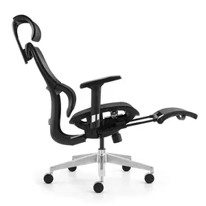 חדש עיצוב מלא רשת ארגונומי הנהלת כיסא רשת כיסא משרדי מסתובב ארגונומי משרד יו"ר עם הדום
