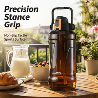 Bouteille d'hydratation Longstar OEM 2L sans BPA, anti-fuite, écologique, avec bouchon à boire directement et corde, pour adultes – Alimentation saine et sûre