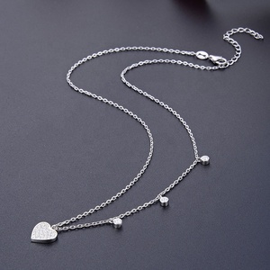 Collar <span class=keywords><strong>POLIVA</strong></span> Chapado en Oro Rosa de Plata de Ley 925 para Mujer, Colgante de Corazón con Circonita Cúbica y Cadena de Eslabones con Microincrustaciones de 40+5 cm, Regalo - Product Image 4