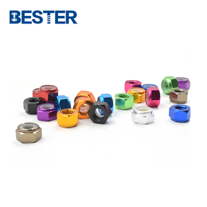 Din6926 đầy màu sắc hợp kim nhôm 6061 6063 màu chống nới lỏng Hex mặt bích Nylon khóa NUT - Product Image 3