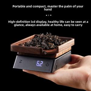 अखरोट लकड़ी इलेक्ट्रॉनिक चाय स्केल वर्ग मिनी सहायक घरेलू इलेक्ट्रॉनिक रसोई - Product Image 2