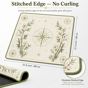 Aesthetic Cream Olive Botanical American Mahjong Mat Non-Slip Waterproof Table Cover with Rules Guide for Card Games - Product Image 6