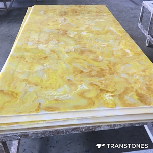 Linh hoạt tấm thạch cao Tuyết hoa vòng cột mờ Vàng <span class=keywords><strong>Onyx</strong></span> Đá Cẩm Thạch nhân tạo đá mỏng tấm Tường - Product Image 2