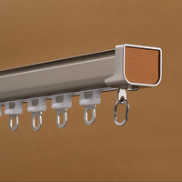 Rail de rideau carré en aluminium aéronautique 6305-T5, personnalisable, fixation plafond/mur, écologique, durable, accessoire de fenêtre