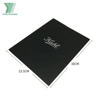 Carpeta de presentación con logotipo impreso personalizado, papel negro mate, cartón, 2 bolsillos, carpeta de archivos con ranura para tarjeta