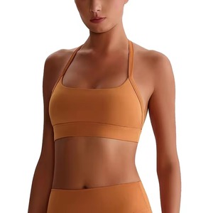 Reggiseni sportivi in poliestere riciclato con scollo all'americana, leggeri e traspiranti, sostenibili, tinta unita - Product Image 1