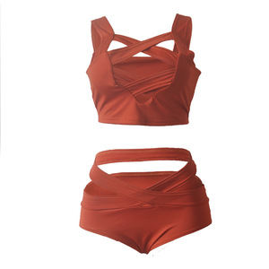 Cross Bandage Sexy Swim Wear Bikini Sets Mujeres <span class=keywords><strong>Tankini</strong></span> Trajes <span class=keywords><strong>de</strong></span> <span class=keywords><strong>baño</strong></span> - Product Image 4