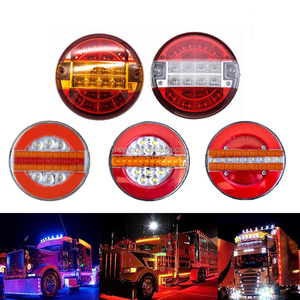 Luz Trasera LED de 24V para Camión, Lente Roja, Señal de Giro Secuencial, Luz de Freno Trasera para Remolque y Camión - Product Image 1