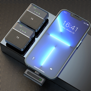 ไมโครโฟนไร้สายแบบหนีบปกเสื้อ SX8 พร้อมแผ่นกันลม ไมค์พกพาขนาดเล็กสำหรับบันทึกเสียง ไมโครโฟนแบบหนีบปกเสื้อขนาดเล็กสำหรับพอดแคสต์ ไลฟ์สตรีมมิ่ง และวิดีโอบล็อก - Product Image 2