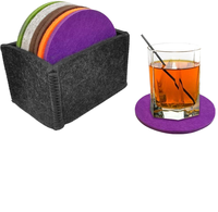 Sous-verres en feutre modernes 100 % biodégradables et écologiques, absorbants pour les boissons, pour les bars et la maison