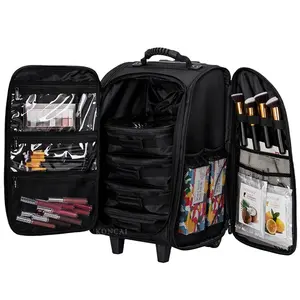 Nieuwe Side Open Design Professionele Kapper Trolley Case Nylon Make Rolling Trein Case