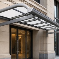 Auvent mural cantilever en aluminium, manuel, écologique, durable, style architectural moderne, pour entrée de porte d'entrée