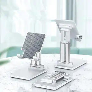 Weißer Handy-Tablet-Ständer Desktop Tragbarer Tablet-Ständer Faltbarer Lazy Phone-Ständer Universal Metal Tablet Phone Holder Desk