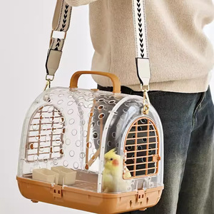 <span class=keywords><strong>Cage</strong></span> de transport portable en plastique pour perroquet, cacaocoridal, perruche peau de tigre, perruche pivoine, à porter en bandoulière ou à l'épaule - Product Image 1