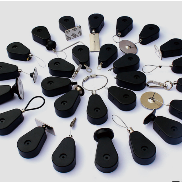 White & Black Retractable Security Pull Box Anti Theft Recoiler Universal Display Tether Cable Key Feature Product
