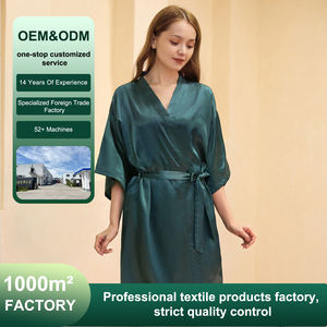 Di lusso all'ingrosso <span class=keywords><strong>vestaglia</strong></span> da damigella abiti da sposa morbidi abiti di raso liscio di lusso con logo stampato digitale pigiami da <span class=keywords><strong>donna</strong></span> - Product Image 2