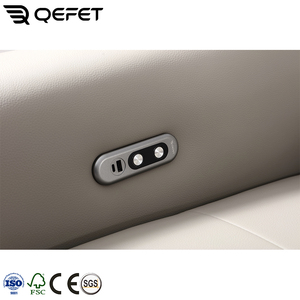 Estilo Europeu moderno Chaise <span class=keywords><strong>Lounge</strong></span> Sofá USB Port Combinação Elétrica Sofá PU Couro Braços Fora Hardware Decoração - Product Image 4