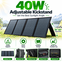 Chargeur solaire 40W, panneau pliable portable avec une efficacité de conversion de 23% pour les appareils mobiles et les stations d'alimentation