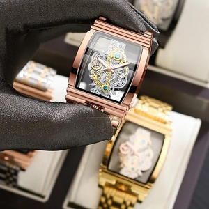 Montres-bracelets automatiques à quartz squelette tourbillon en or de luxe pour hommes de la marque Square - Product Image 3