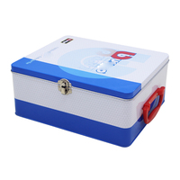 Trousse de premiers secours médicale personnalisée en métal avec poignée et serrure, boîte de rangement portable pour médicaments pour la maison et le bureau