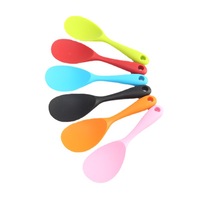 Grandes cuillères en silicone, ustensiles de cuisine ménagers 6 couleurs, cuillères et spatules antiadhésives pour cuiseur à riz