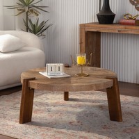 Table basse moderne en bois massif chêne/teck à chevrons avec rangement durable et finition vieillie pour salon et hôtel