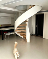 Escalier en colimaçon en ardoise blanche pure de qualité supérieure, escalier en colimaçon incurvé, escalier en colimaçon LED, escalier intérieur