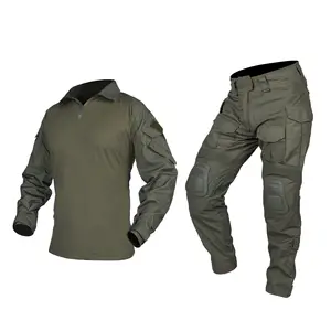 IDOGEAR Hommes G3 Camo Camouflage Vêtements Tactique BDU Combat Uniformes avec Genouillères Coudières