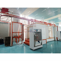Ligne de revêtement en poudre entièrement automatique WLD-C avec système de convoyeur aérien, ligne de revêtement robuste pour châssis de remorque