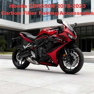 แผงท้ายรถจักรยานยนต์ใหม่คาร์บอนไฟเบอร์แห้ง100% 3K สำหรับฮอนด้า <span class=keywords><strong>CBR650R</strong></span> 2018-2023อุปกรณ์แฟริ่งคาร์บอนไฟเบอร์ขายส่ง - Product Image 2