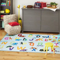 Tapis en peluche moderne en polyester doux, facile à nettoyer, texturé, lavable en machine, ensemble pour adolescents, enfants, salon, couloir, décoration